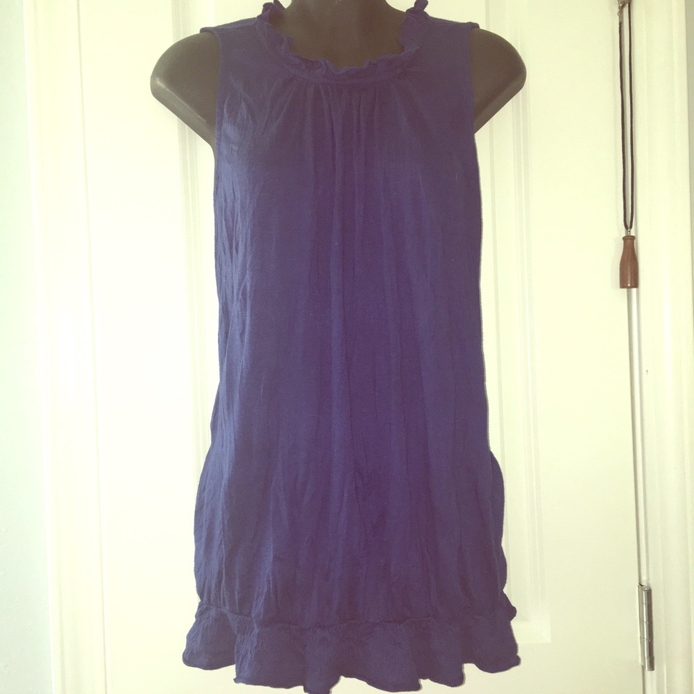 Blue Sleeveless Flowing Comfy Top